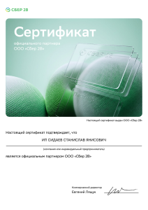 Партнер ООО «Сбер 2B»